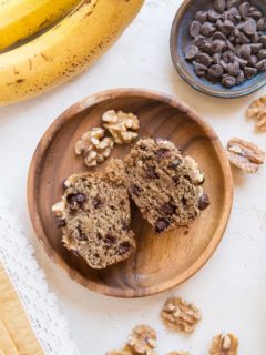 Flourless Oatmeal Banana Nut Muffins made with oats - gluten-free, no added sugar, oil-free, dairy-free, amazing healthy muffin recipe