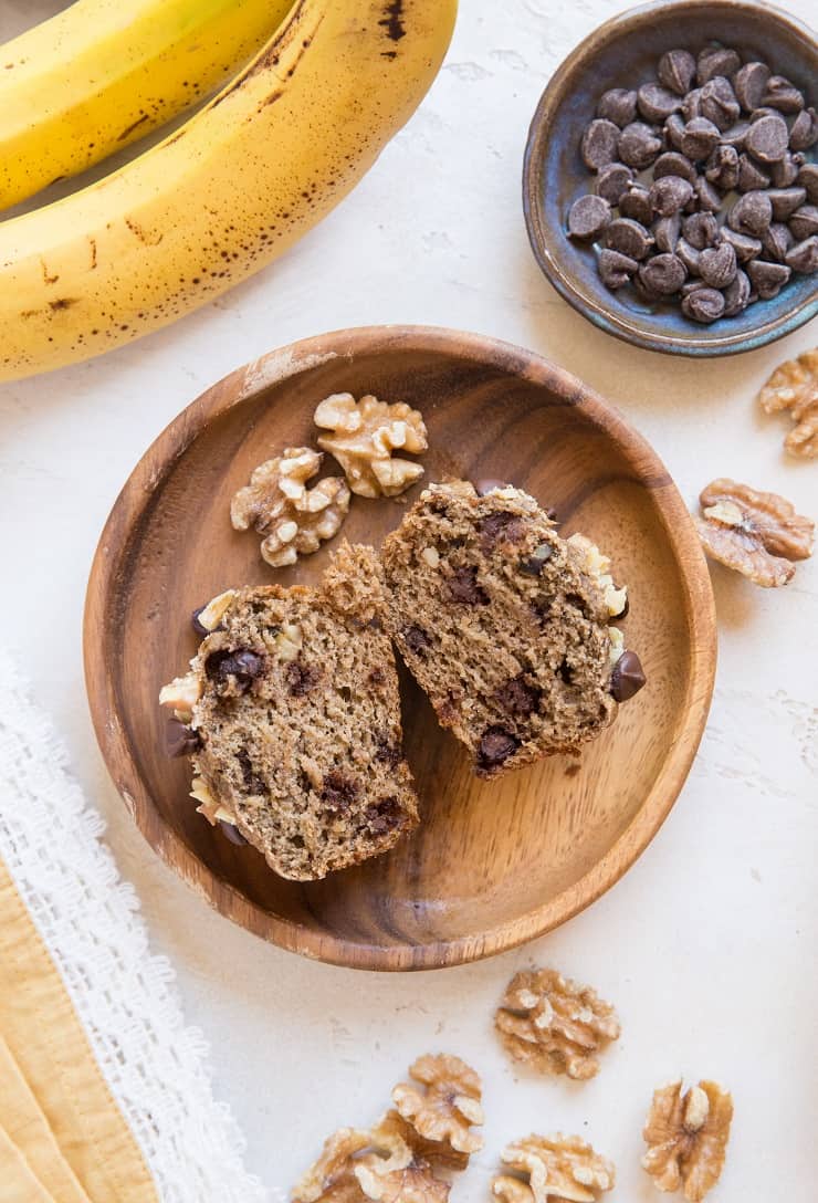 Flourless Oatmeal Banana Nut Muffins made with oats - gluten-free, no added sugar, oil-free, dairy-free, amazing healthy muffin recipe