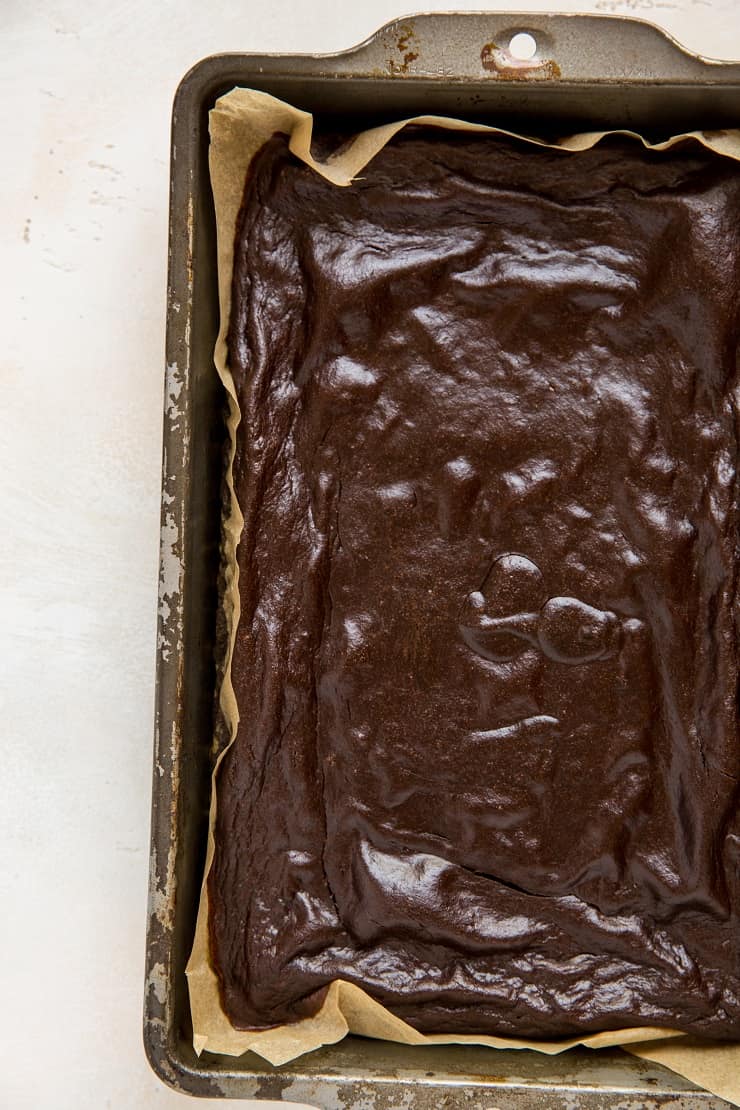 Grain-Free Banana Brownies made with tahini - paleo, healthy gluten-free brownie recipe