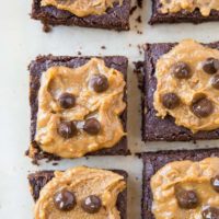 Grain-Free Vegan Peanut Butter Brownies - dairy-free, refined sugar-free, gluten-free healthy peanut butter brownies recipe