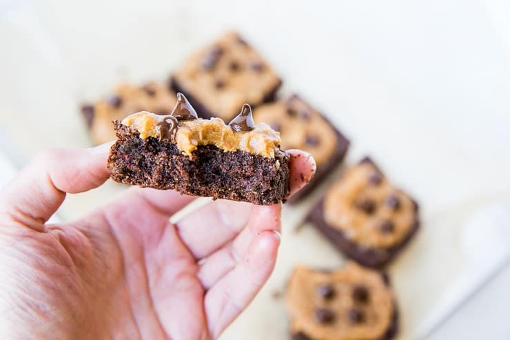 Grain-Free Peanut Butter Brownies made vegan, dairy-free, refined sugar-free, and healthy
