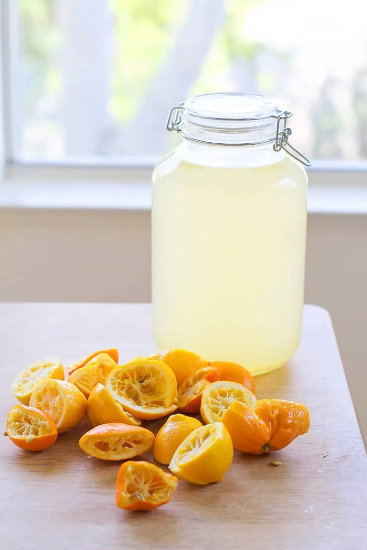 How to make lacto fermented lemonade with fresh lemon juice, whey, water and sugar