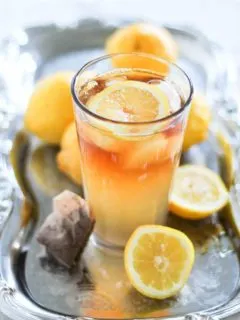 Arnold Palmer made with black tea and fermented lemonade