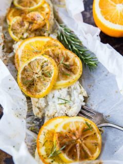 Fish en Papillote with Butter, Lemon, Garlic and Rosemary - a healthy, whole30, paleo dinner recipe - low-carb and keto