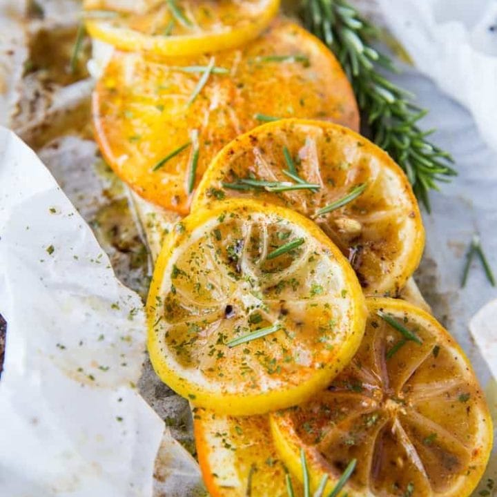 Fish en Papillote with Butter, Lemon, Garlic and Rosemary - a healthy, whole30, paleo dinner recipe - low-carb and keto