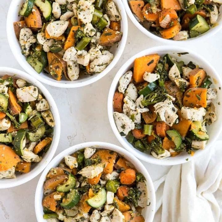 Meal Prep Chicken and Vegetables - a paleo, low-carb, whole30 big batch meal prep recipe that makes 5 to 7 lunches or dinners