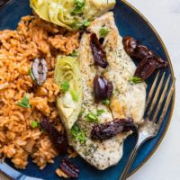 Mediterranean Chicken Breasts made with 7 basic ingredients in one skillet - paleo, whole30, keto and delicious