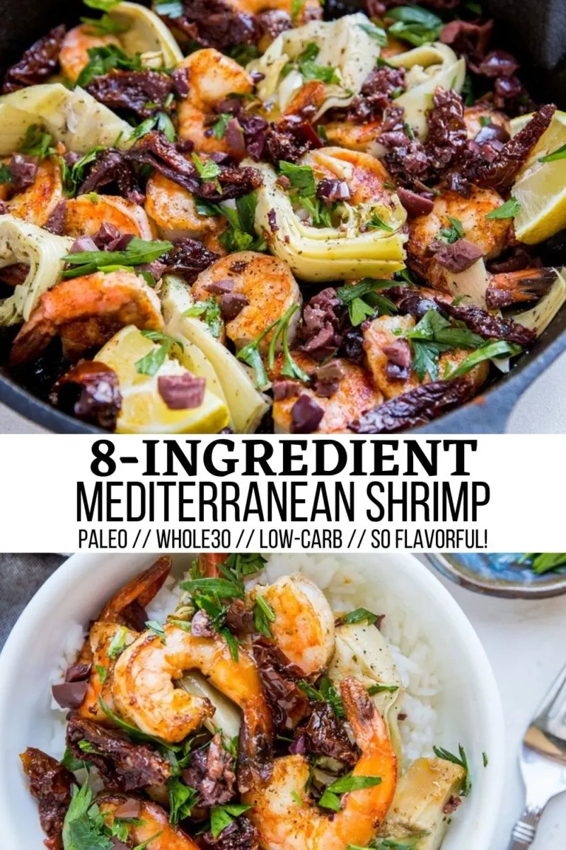 Easy Mediterranean shrimp collage