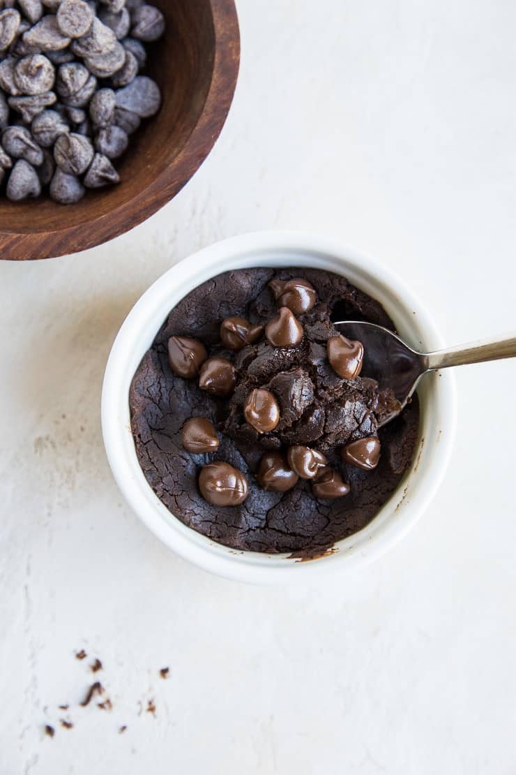 Single-serve black bean brownie in a mug - grain-free, refined sugar-free, egg-free and delicious