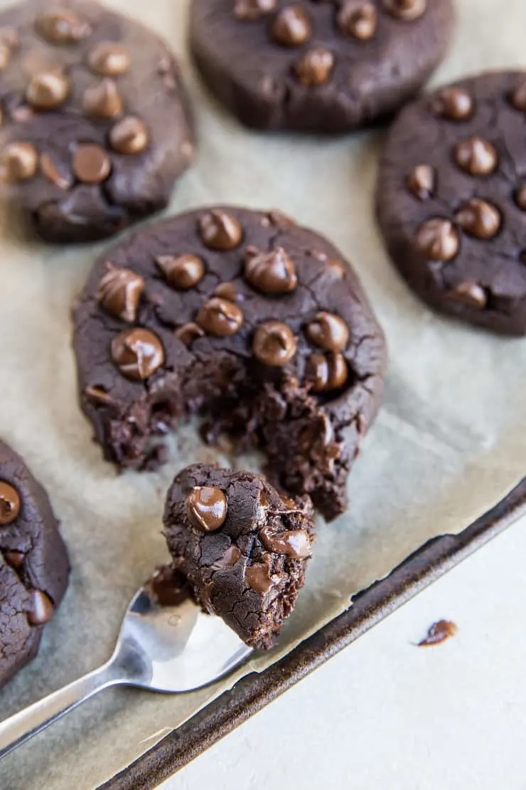 Vegan Chocolate Black Bean Cookies - 6 ingredients, no eggs, no flour, grain-free, dairy-free, refined sugar-free and healthy!