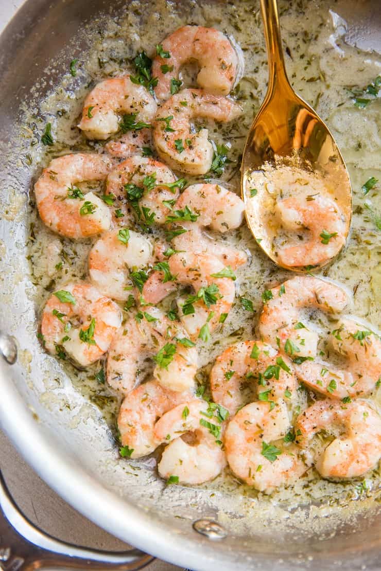 Shrimp Sauteed in Butter Garlic Wine Sauce - easy shrimp scampi recipe!