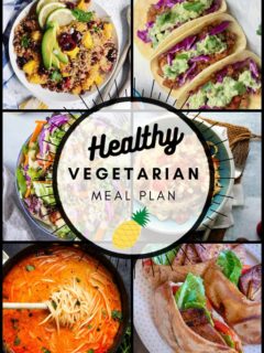 Healthy Vegetarian Meal Plan with 6 plant-based nutritious meals and one dessert