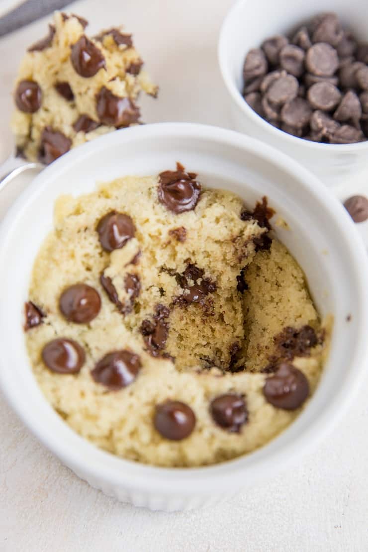 Low-Carb Mug Cake made with almond flour and sugar-free sweetener - a healthier keto dessert recipe