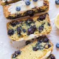 Paleo Lemon Blueberry Bread with coconut flour, tapioca flour and pure maple syrup - dairy-free, gluten-free, healthy blueberry bread recipe