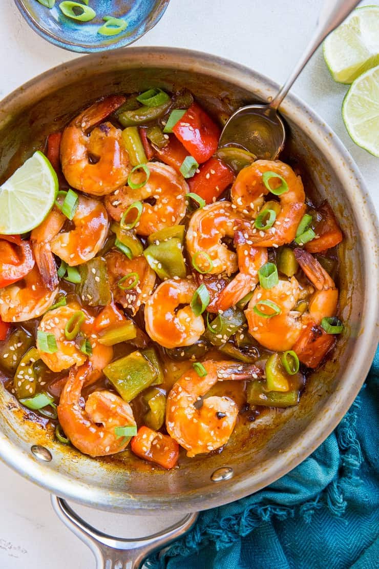 Healthy Sweet and Sour Shrimp - soy-free, refined sugar-free and paleo