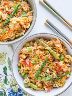 Red Curry Fried Rice - Thai style fried rice with red curry paste and plenty of vegetables