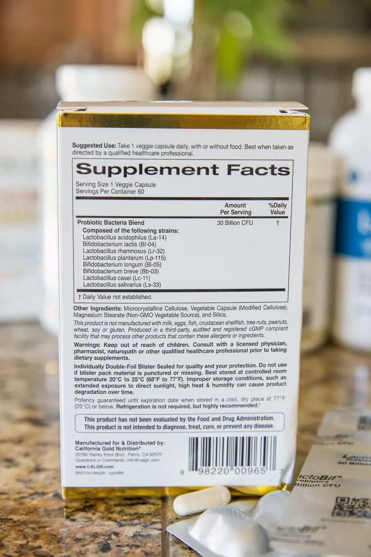 Probiotics and supplements for gut health
