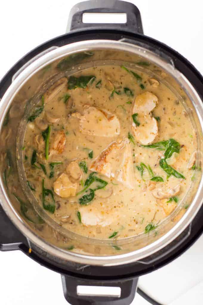 Instant Pot Creamy Mushroom Chicken from The Natural Nurturer - Comforting and creamy, this healthy dairy-free chicken stew with mushrooms may just be a weeknight staple! 