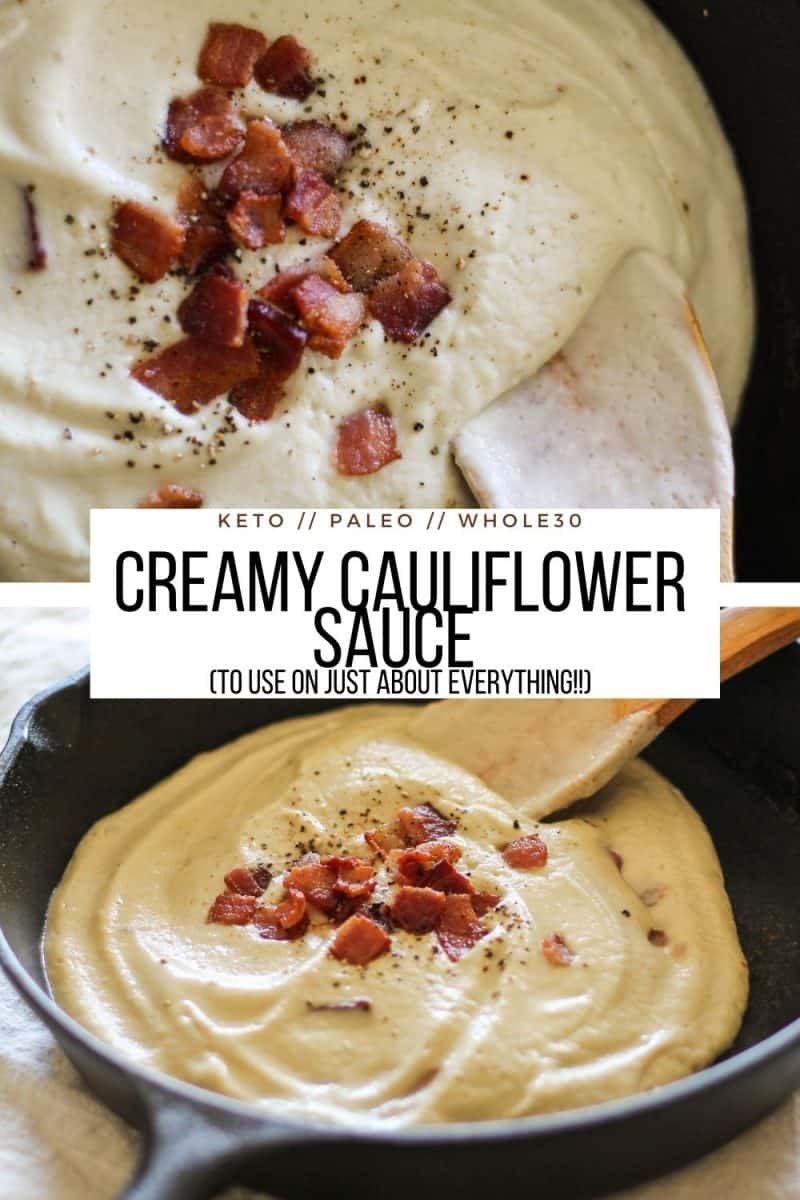 The Best Creamy Cauliflower Sauce to use on pasta, pizza, lasagna, casseroles, and just about anything!