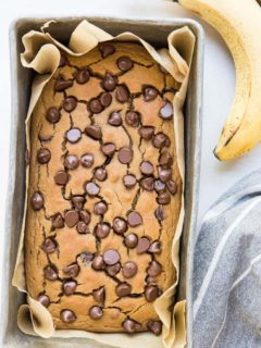 Chickpea Banana Bread - flourless gluten-free banana bread recipe made with garbanzo beans