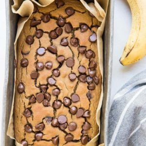 Chickpea Banana Bread - flourless gluten-free banana bread recipe made with garbanzo beans