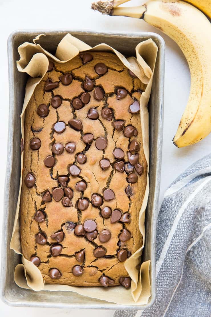 Chickpea Banana Bread - flourless gluten-free banana bread recipe made with garbanzo beans