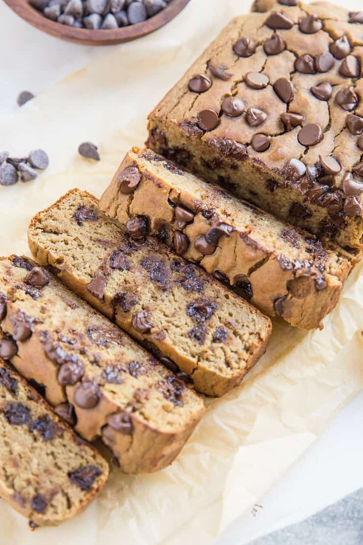 Flourless Chickpea Banana Bread - gluten-free chocolate chip banana bread made using garbanzo beans