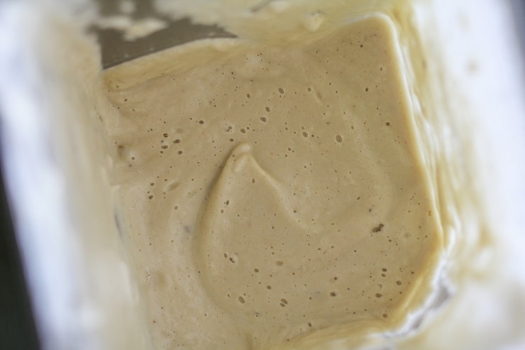 creamy cauliflower sauce in a blender