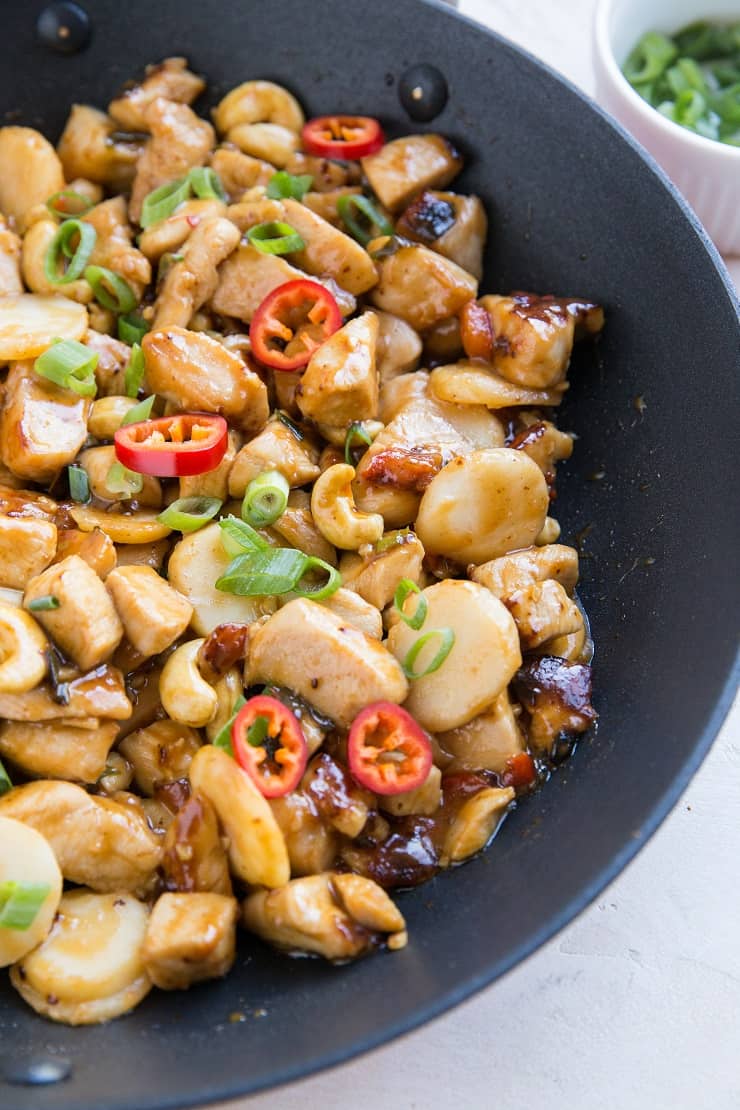 Gluten-Free Kung Pao Chicken - soy-free, refined sugar-free, healthier version of the classic Chinese dish