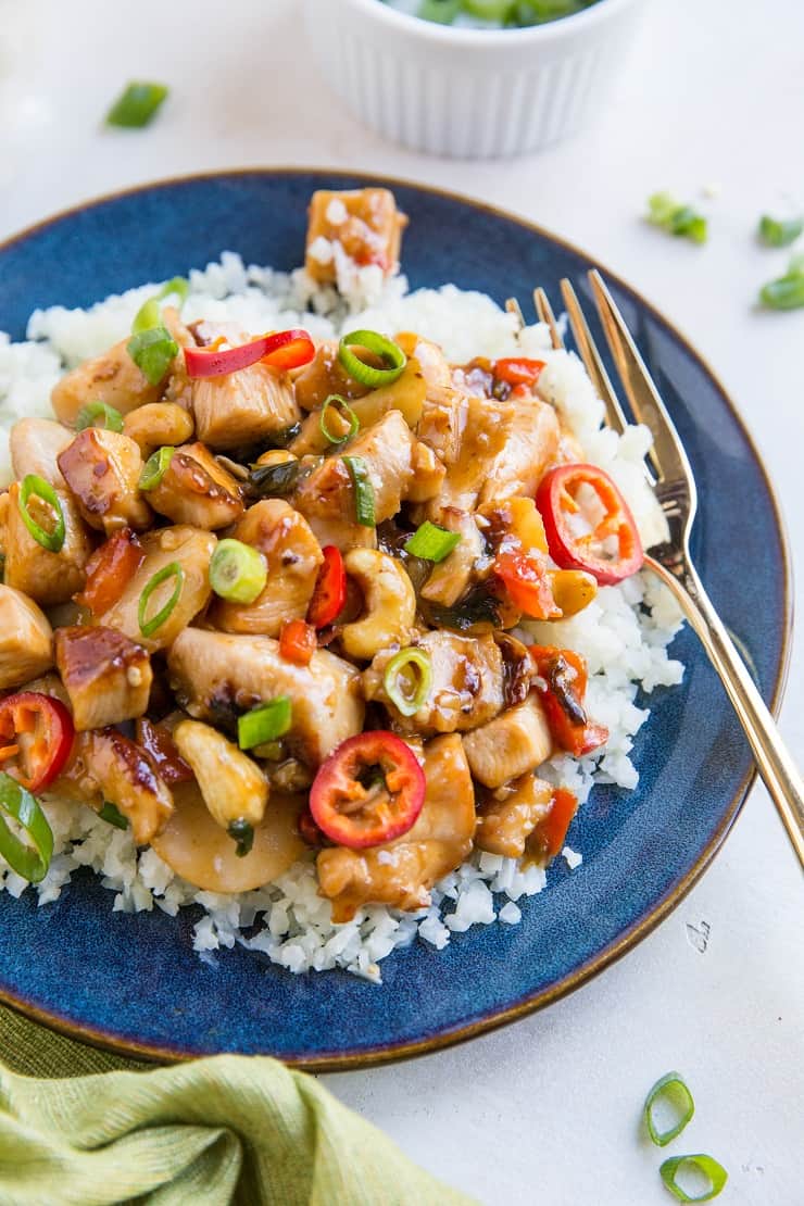 Gluten-Free Kung Pao Chicken - soy-free, refined sugar-free, healthier version of the classic Chinese dish