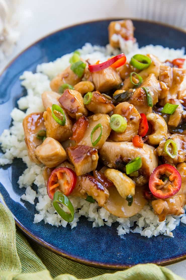 Healthy Kung Pao Chicken - soy-free, refined sugar-free, gluten-free, and delicious