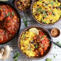 Quick and Easy Moroccan Chicken Stew with Turmeric Rice - an flavorful, amazingly delicious and healthy dinner recipe with authentic Moroccan flair - #paleo #healthy #chickenrecipe