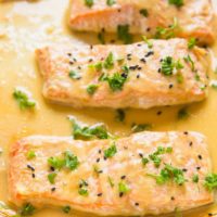 Pineapple Ginger Baked Salmon - an easy, flavorful delicious healthy baked salmon recipe. Low-carb, paleo, whole30, healthy