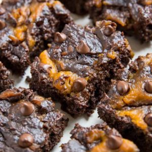 Gluten-Free Pumpkin Swirl Brownies with coconut sugar - a paleo grain-free option included in the recipe. Naturally sweetened healthy brownies recipe