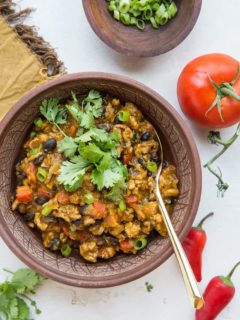 Turkey Pumpkin Chili with Black Beans - a thick, nourishing chili recipe that is quick and easy to prepare. Recipe post includes instructions for Instant Pot and Crock Pot