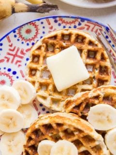 4-Ingredient Banana Waffles made with coconut flour - grain-free, dairy-free, paleo, delicious!