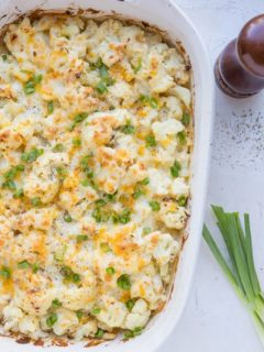 Cauliflower Casserole with creamy cheese sauce - low-carb and keto friendly