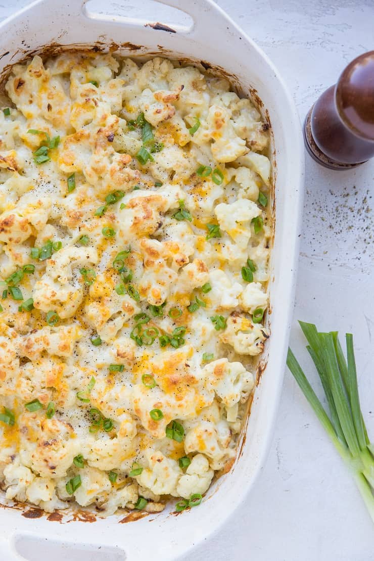 Cauliflower Casserole with creamy cheese sauce - low-carb and keto friendly