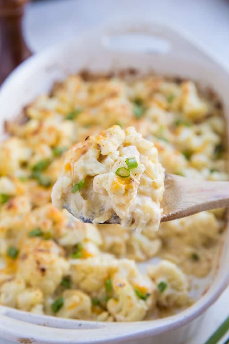 Cheesy Keto Cauliflower Casserole - healthy low-carb casserole recipe - delicious side dish for any occasion 