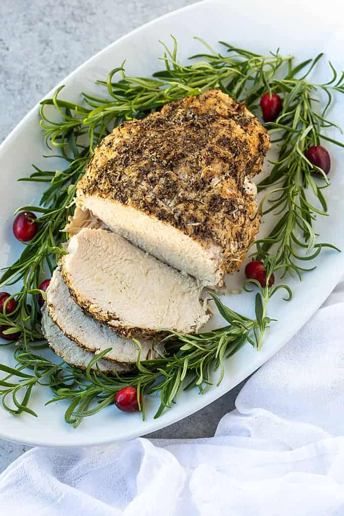 Instant Pot Frozen Turkey Breast from The Blond Cook  - So incredibly moist and tender, this Instant Pot Frozen Turkey Breast (and gravy!) is prepared in a fraction of the time than traditional baking.