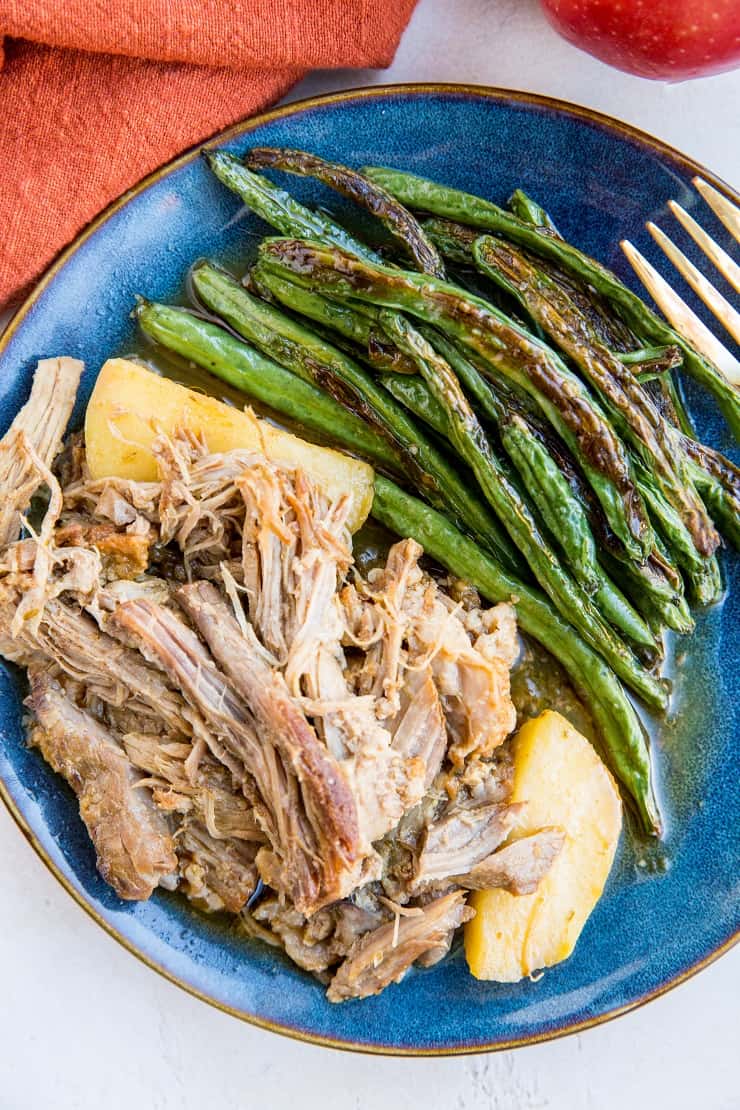 Pressure Cooker Shredded Pork and Apples - an easy pulled pork recipe made in the Instant Pot or crock pot