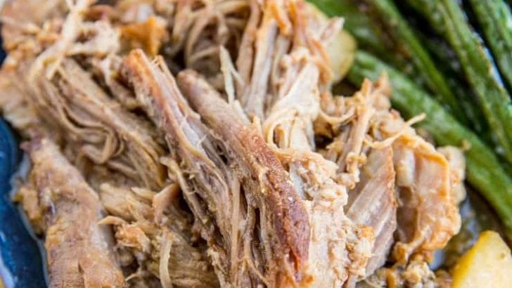 Instant Pot Pulled Pork and Apples - a super easy pulled pork recipe made in the Instant Pot with just a few ingredients. A healthy lower carb dinner recipe that is paleo and whole30