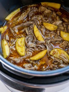 Instant Pot Pulled Pork and Apples - the quickest, easiest recipe for pulled pork