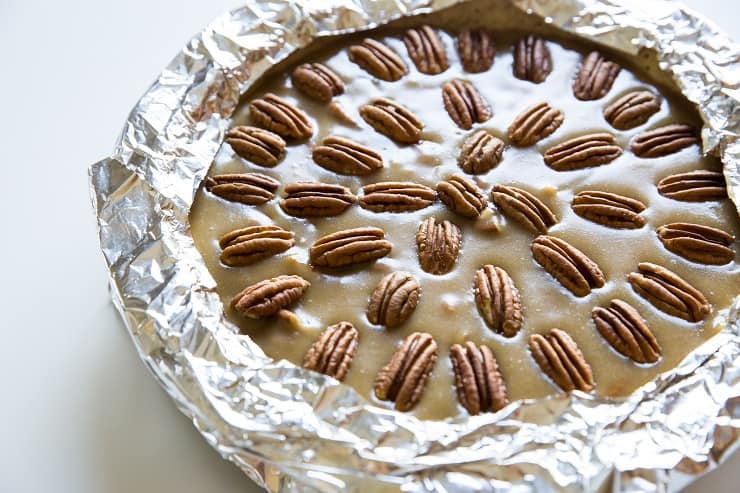 Cover the edges of the pie crust with foil so they don't burn while the pie bakes