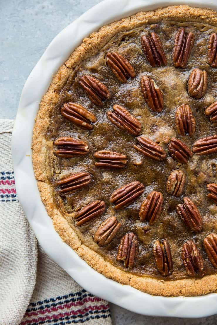 Keto Pecan Pie - sugar-free, dairy-free, low-carb, grain-free, healthy pecan pie recipe