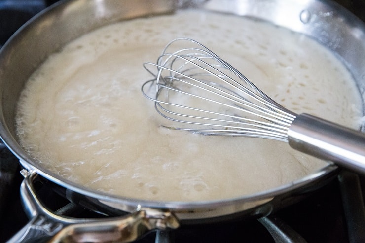 Cook caramel until very thick and substance pulls away from the pan when stirred