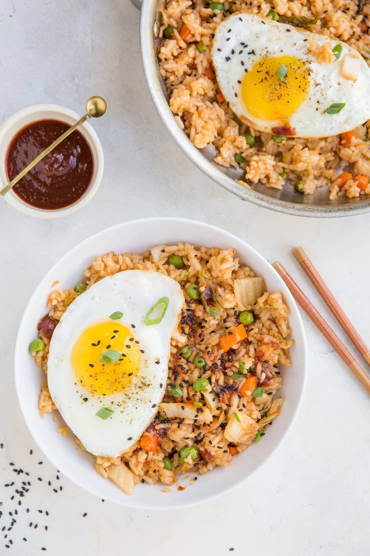 Korean Style Kimchi Fried Rice - a deliciously flavorful sweet, sour, spicy fried rice recipe