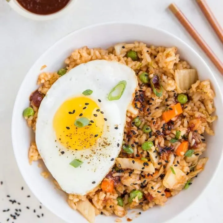 Easy Kimchi Fried Rice - a flavorful Korean side dish