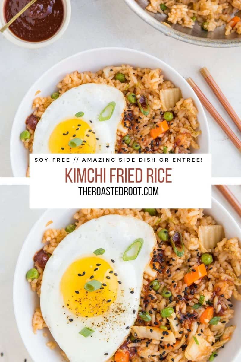 Kimchi Fried Rice - soy-free, delicious flavorful side dish or entree! A Korean-inspired fried rice recipe
