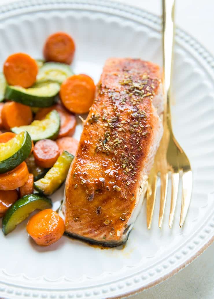 Maple Glazed Baked Salmon - The Roasted Root